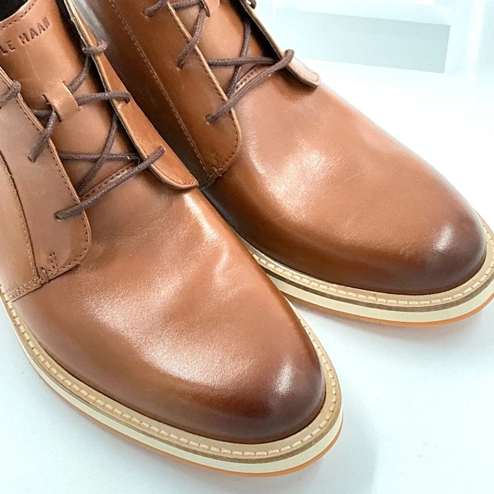 Cole Haan Men Size 8.5 Grand 360 British Tan Leather Chukka Boots NEW Morse $228
